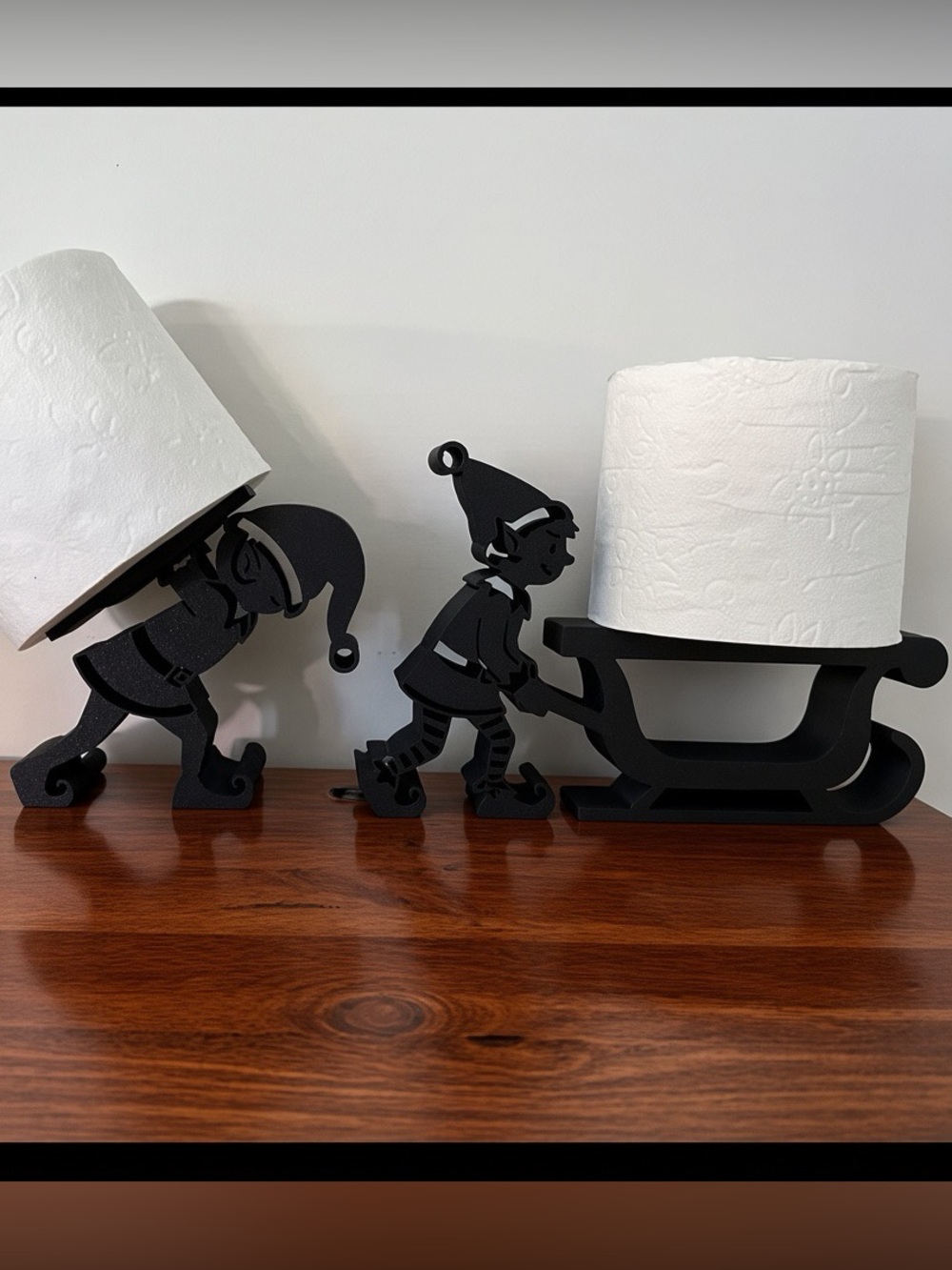 2 Christmas Elf Toilet Paper Holders - Picture 2 of 7
